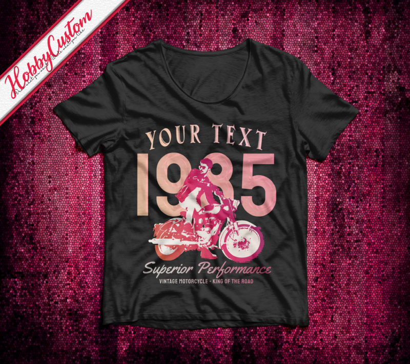 Superior performance vintage motorcycle customize t-shirt