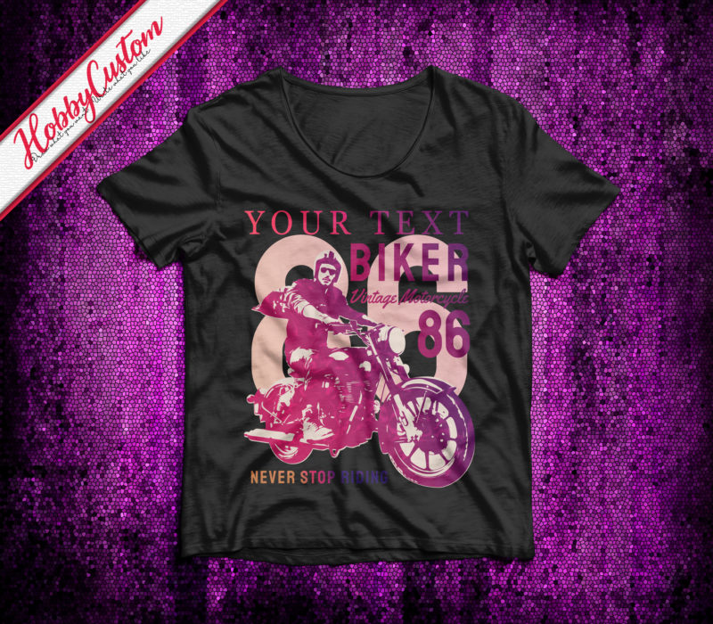 Biker vintage motorcycle never stop riding t-shirt