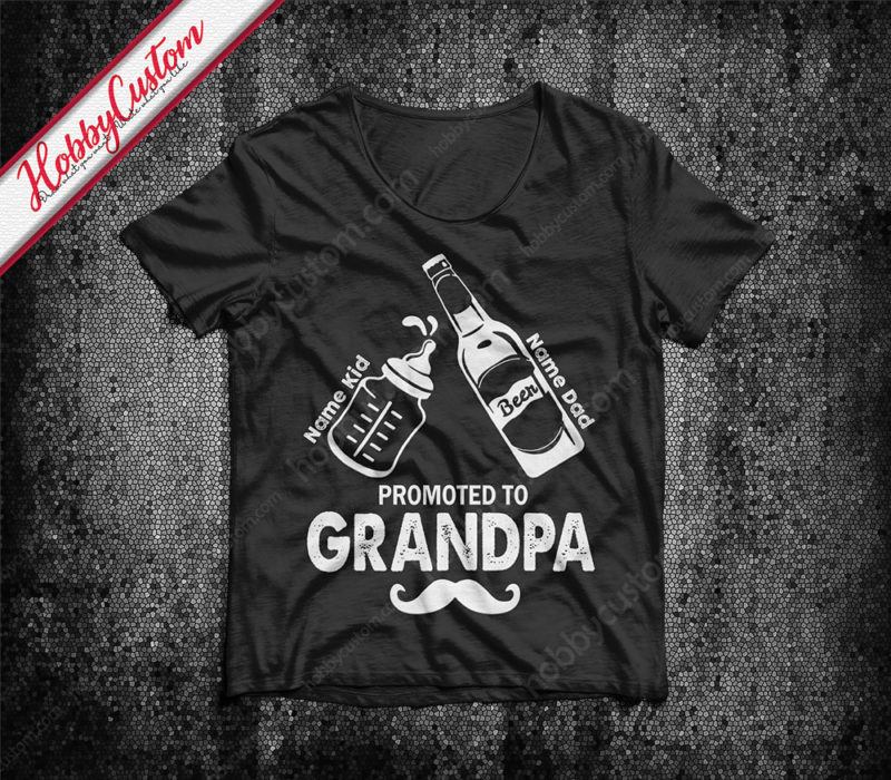 Father's day gift to dad promoted to grandpa customize t-shirt