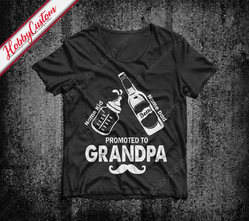 Father's day gift to dad promoted to grandpa customize t-shirt