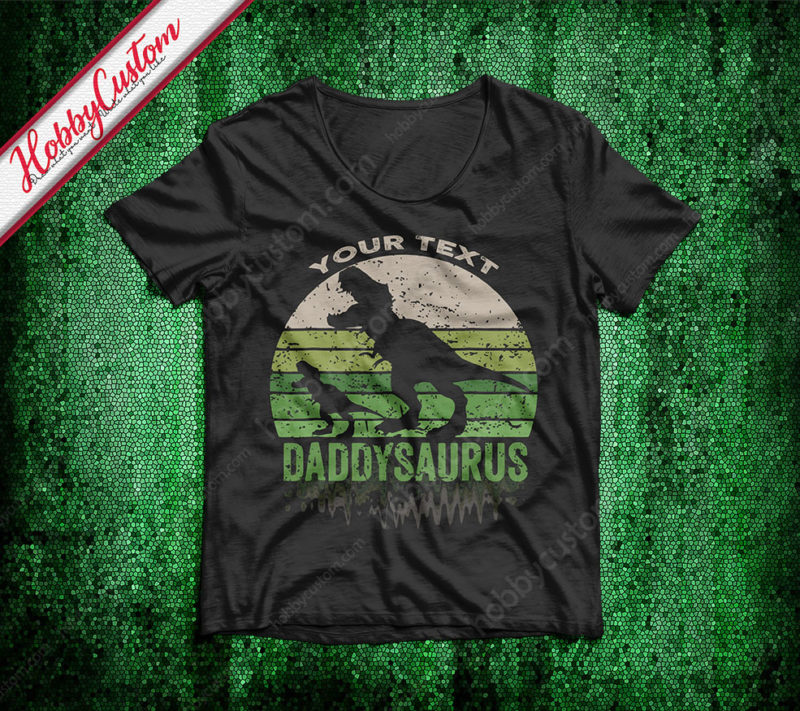 Father's day gift to daddysaurus vintage style customize t-shirt