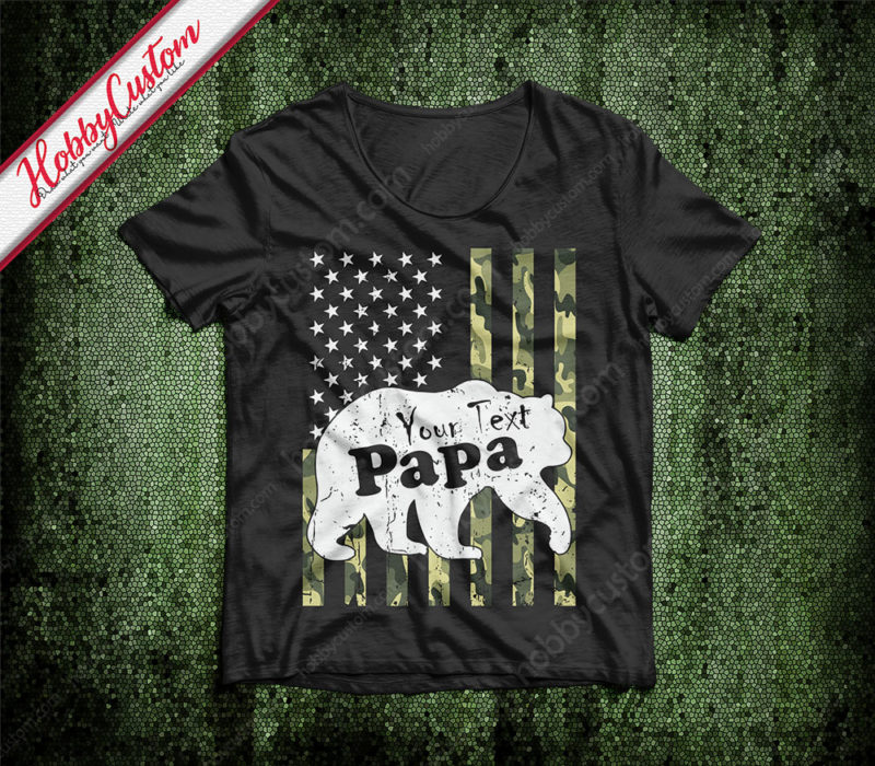American flag presents father's day to dad bear customize t-shirt