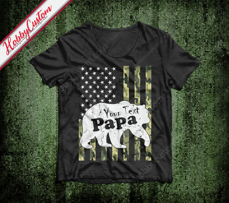 American flag presents father's day to dad bear customize t-shirt