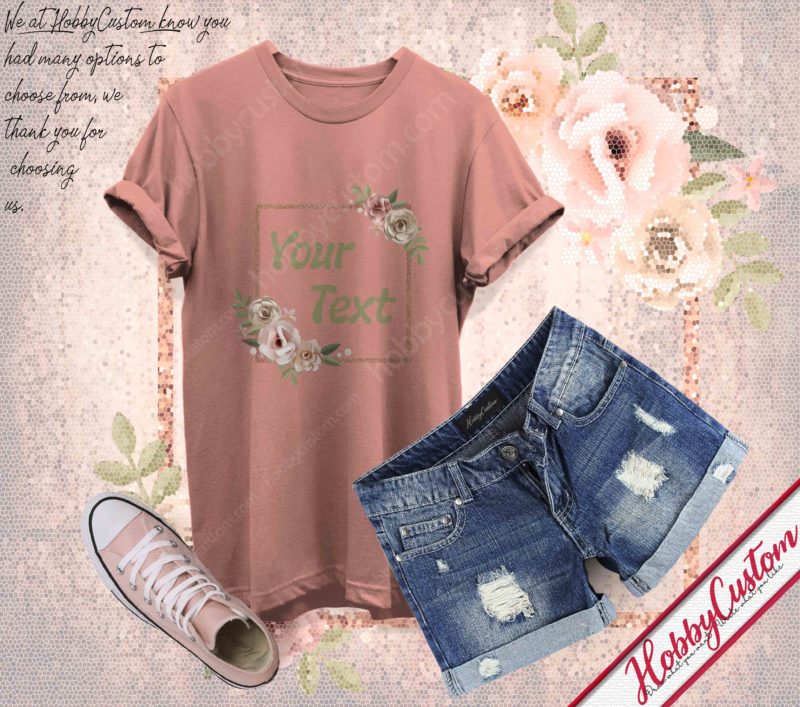 Youthful wreath stylized customize your text gift for flower lover custom t-shirt