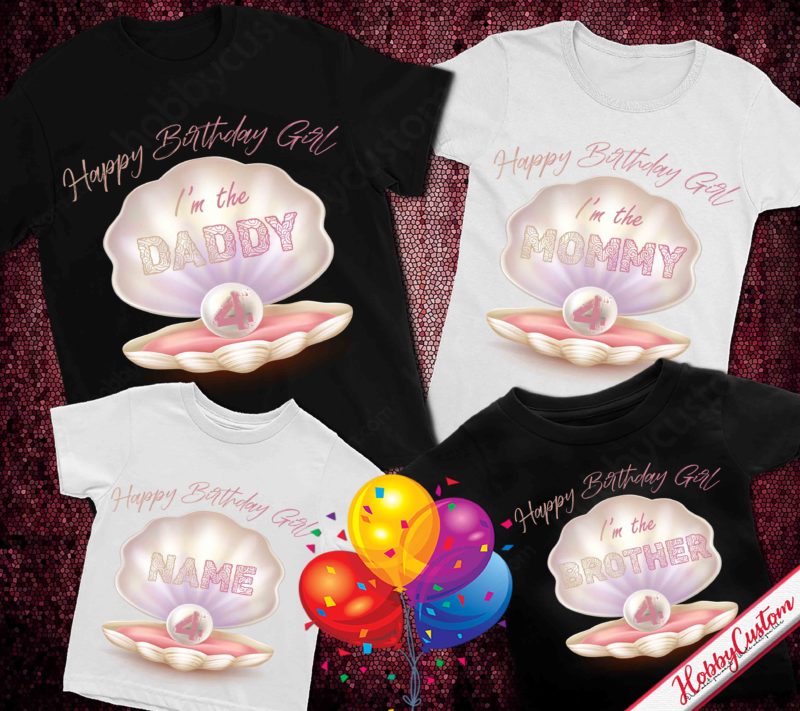 Beautiful pearls customize name and age birthday gift for sea lover customize t-shirt