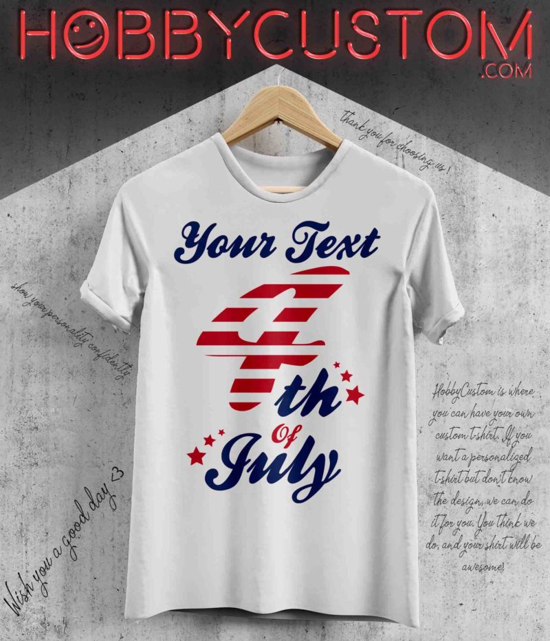 4th of july american flag, custom t-shirt