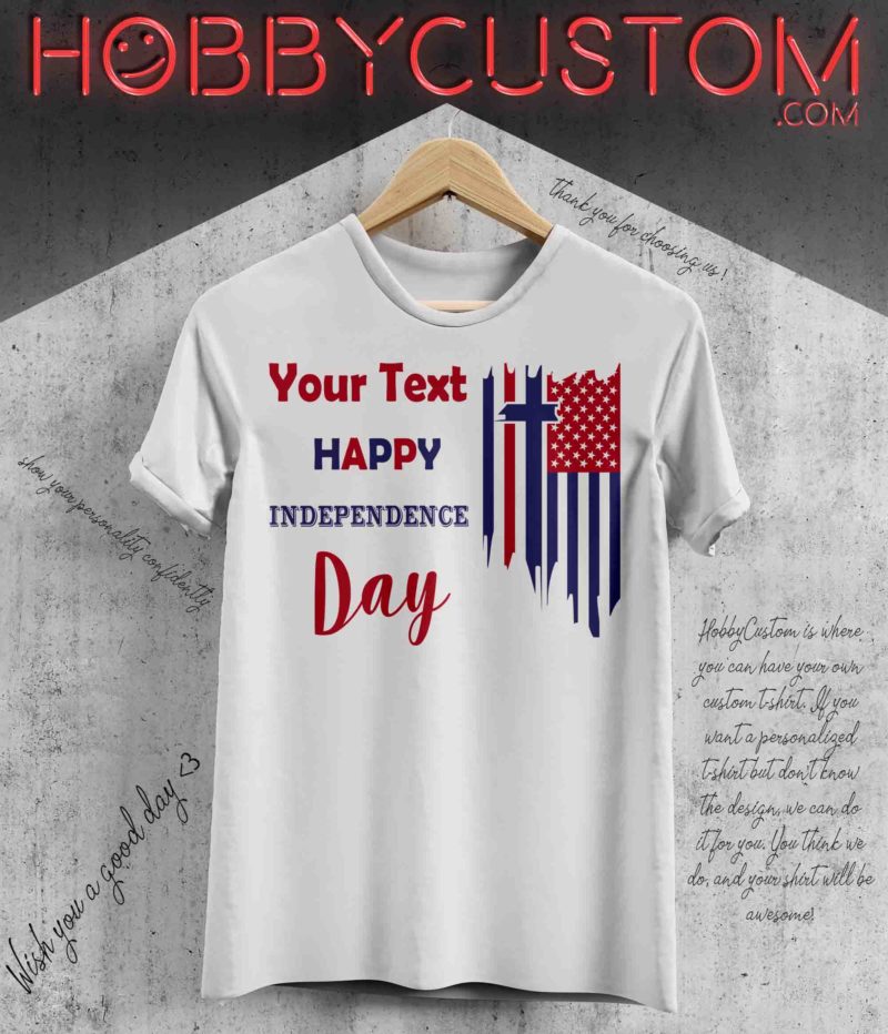 4th of july independence blue cross, custom t-shirt