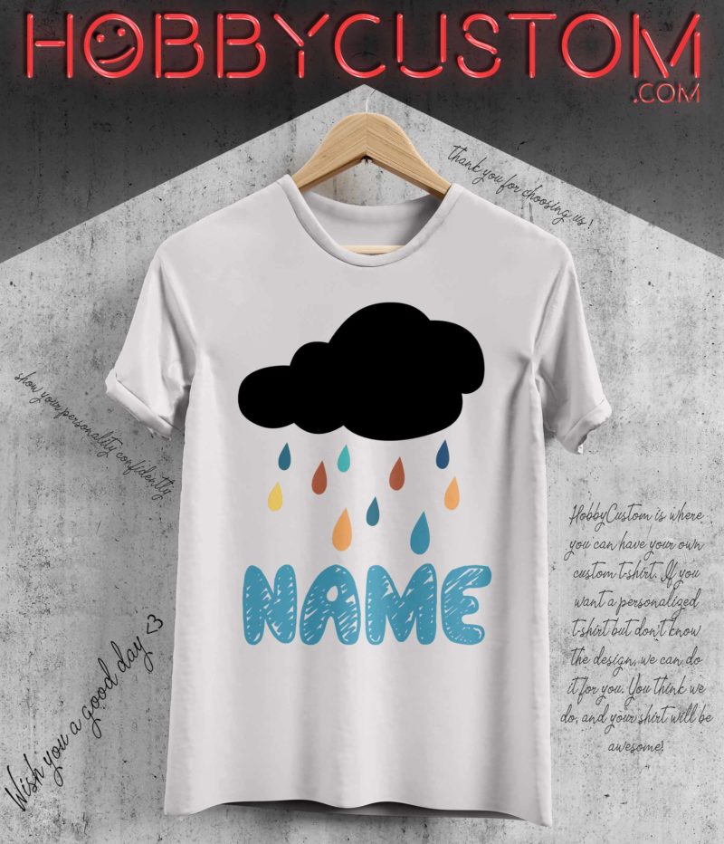 Dark clouds make seven-color rain back to school customize t-shirt