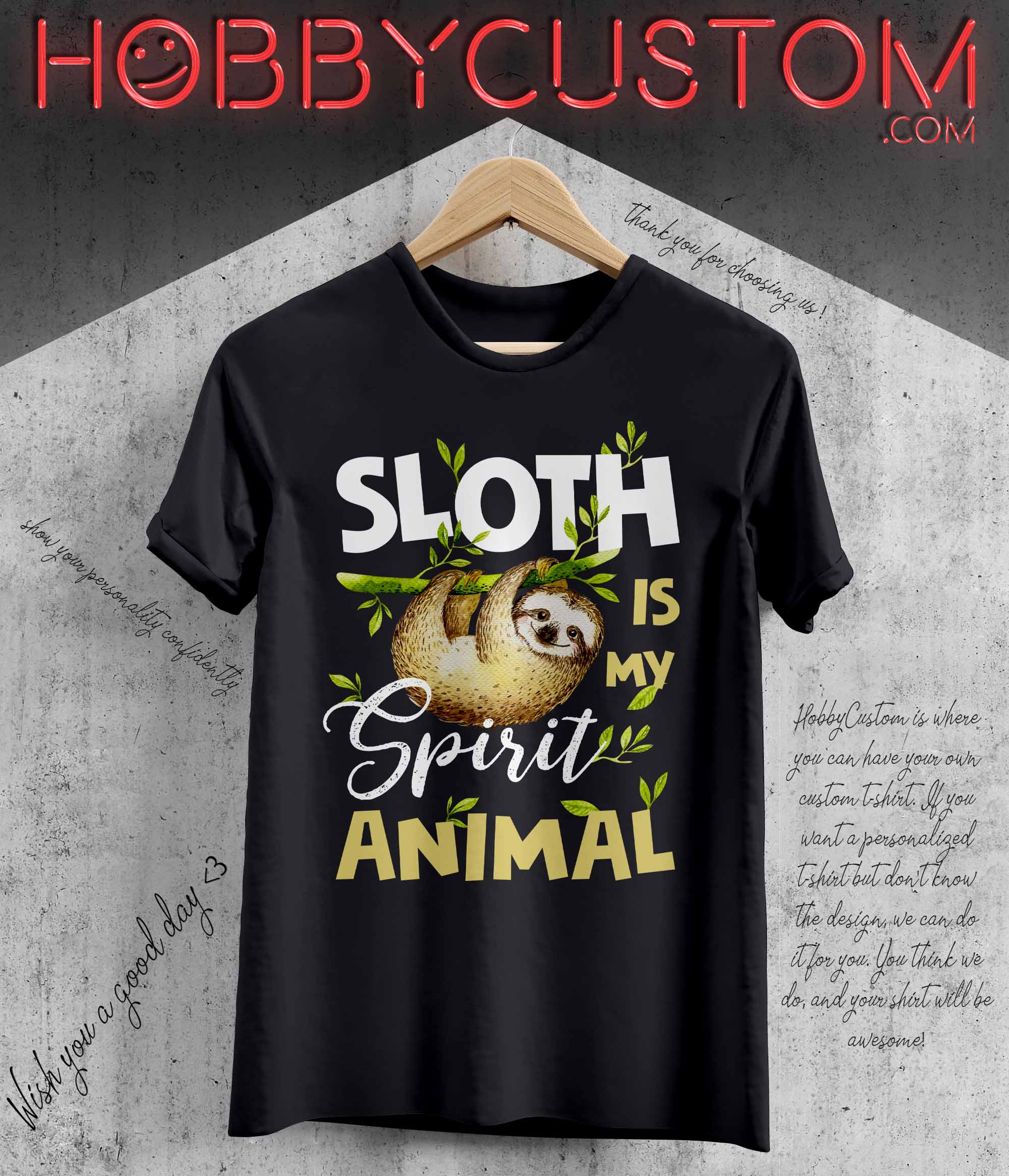 Sloth Is My Spirit Animal, Lazy Day T-shirt - HobbyCustom